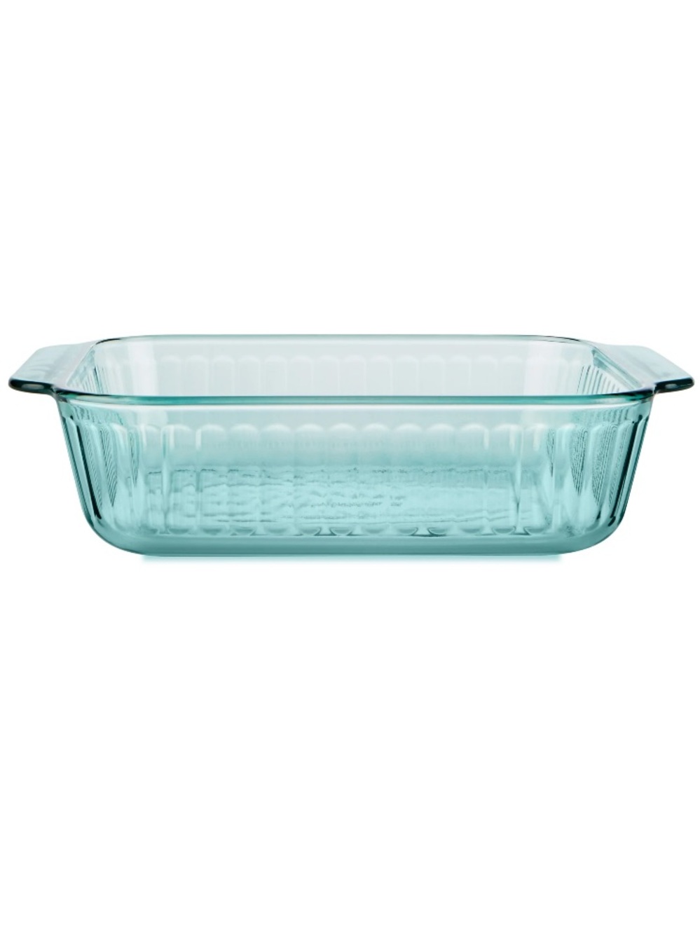 Pyrex Sculpted Tinted Glass 8" Square Baking Dish, Aqua